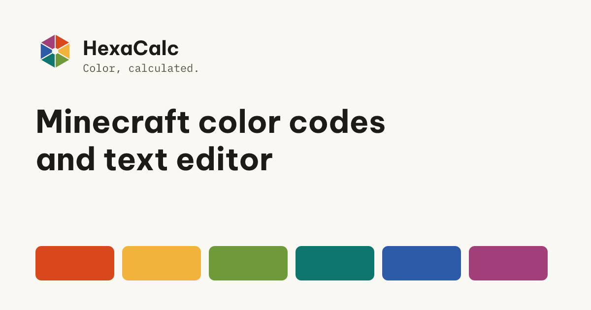Minecraft Color Codes: § and & Text Editor | HexaCalc